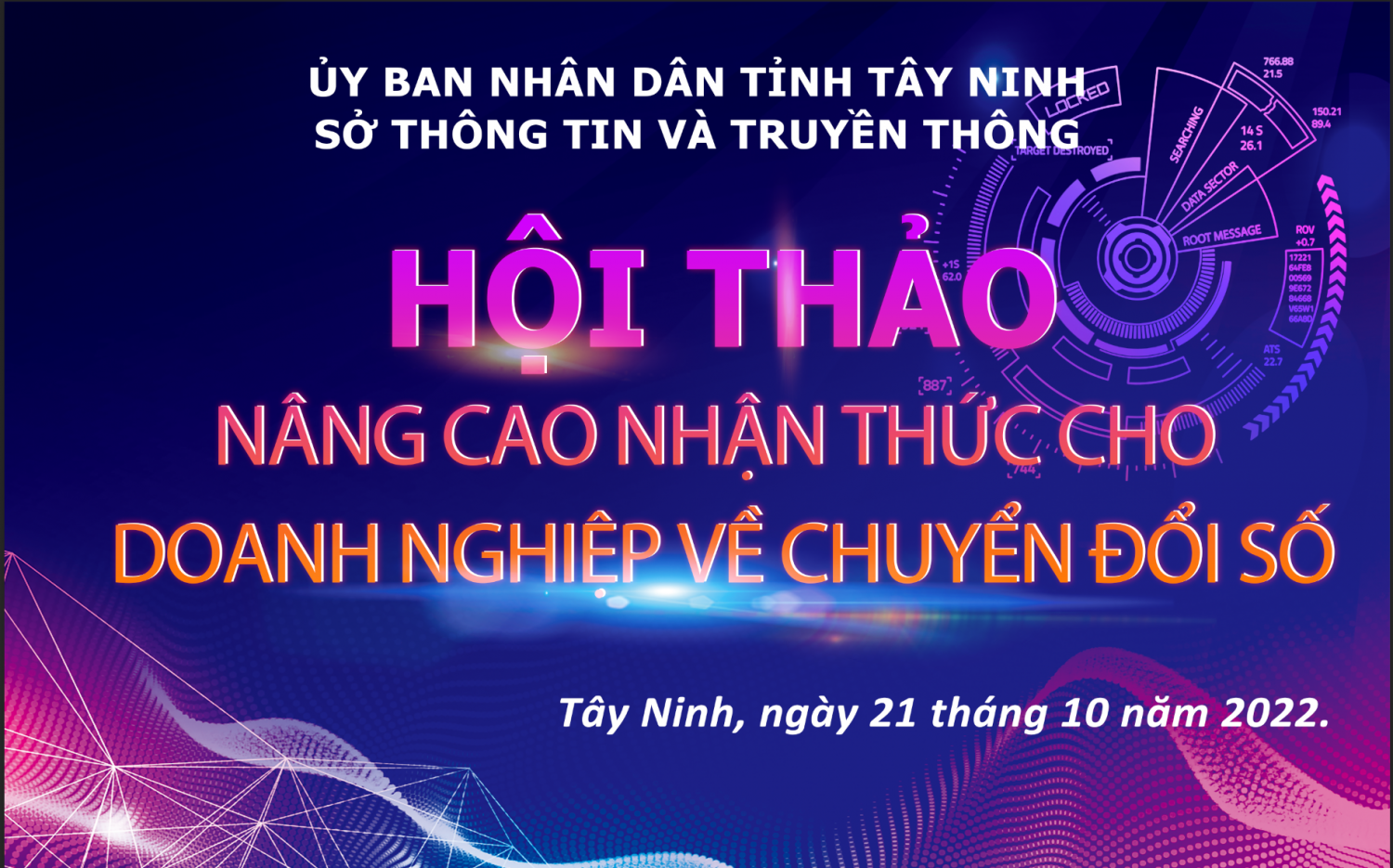 Thông báo mời tham dự Hội thảo Nâng cao nhận thức về chuyển đổi số cho doanh nghiệp vừa và nhỏ trên địa bàn tỉnh Tây Ninh năm 2022